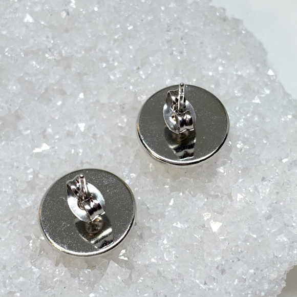 LGBT Rainbow Glass Cabochon Stud Earrings - Picture 5 of 8